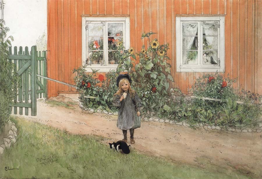 Carl Larsson Brita,a Cat and a Sandwich